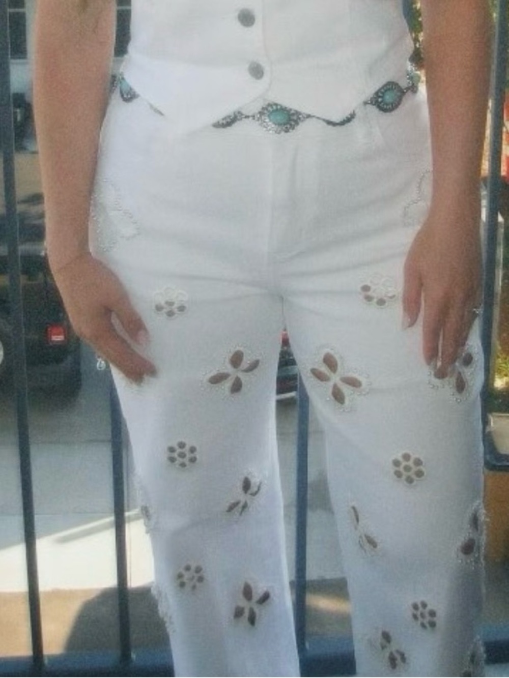 The Noli Shop KAIA PEARL HIGH RISE JEAN - WHITE - Picture 2 of 2